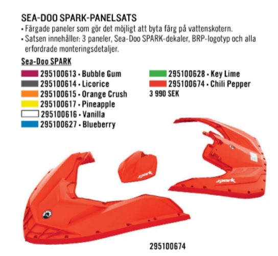 Panelsats Sea-doo Spark (vit)